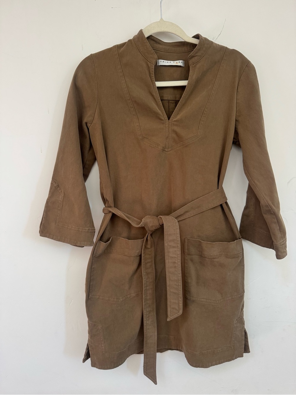 Trina Turk Brown Utility Tunic Dress with Belt